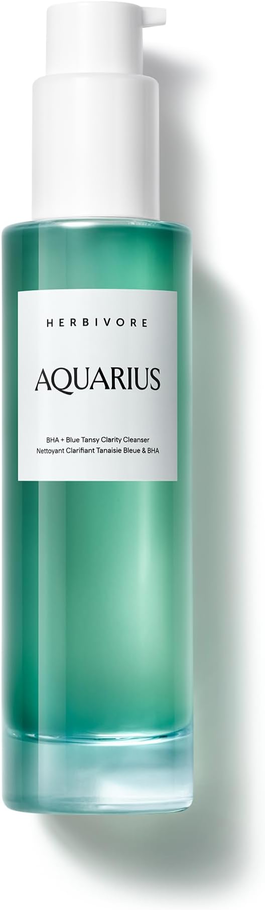 HERBIVORE Aquarius BHA + Blue Tansy Clarity Cleanser | Deep Cleanser for Acne-Prone Skin, Gently Exfoliates | Vegan, Plant-Based + Cruelty-Free, 100 mL / 3.3 oz