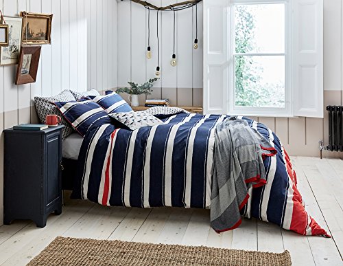 Joules Galley Grade Stripe Duvet Double Percale Navy Desertcart