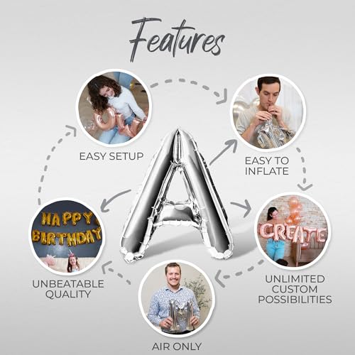 Image of Letter Balloons - LAST SPLASH 16 inch Inch Alphabet Letters Foil Mylar Balloon Bachelorette or Bachelor Party Banner (Silver)