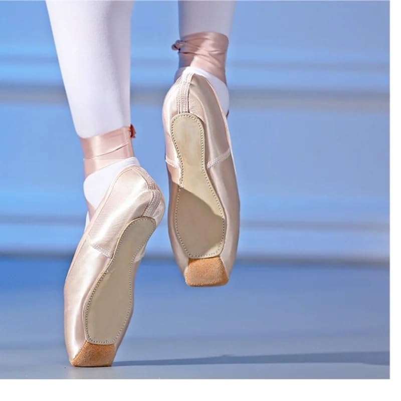 Genérico Zapatillas de Ballet Zapatos de Baile for Mujer Niñas Niño Ballet for Adultos con Cintas Mujer