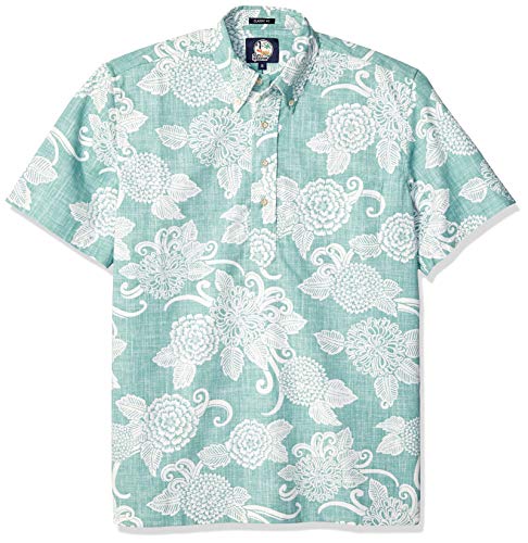 Reyn Spooner Men's Spooner Kloth Classic Fit Pullover Hawaiian Shirt, Opti Mums-Mint, XS