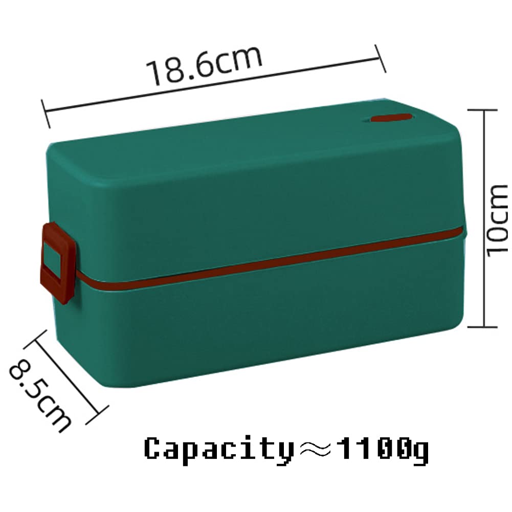 ,A Prova Di Perdita Contenitori Per L'immagazzpolliciamento Di Alimenti,Contenitori Di Preparazione Dei Pasti,Tutti-pollici-uno Impilabile Contenitore Per Il Pranzo,,Bento Lunch Bo-Ciano 18.6*10*8.5cm