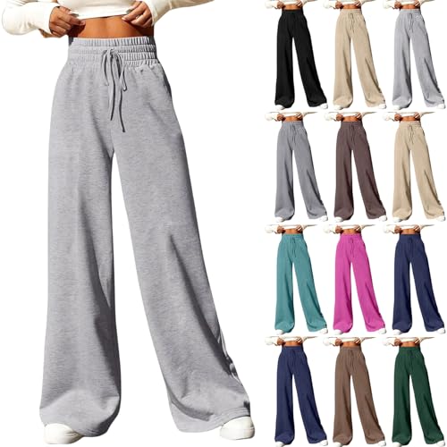 Y2K Women's Plus Size Flare Sweatpants - Wide Leg, Straight Leg, High Waist, Comfy Cotton Sweatpants with Pockets