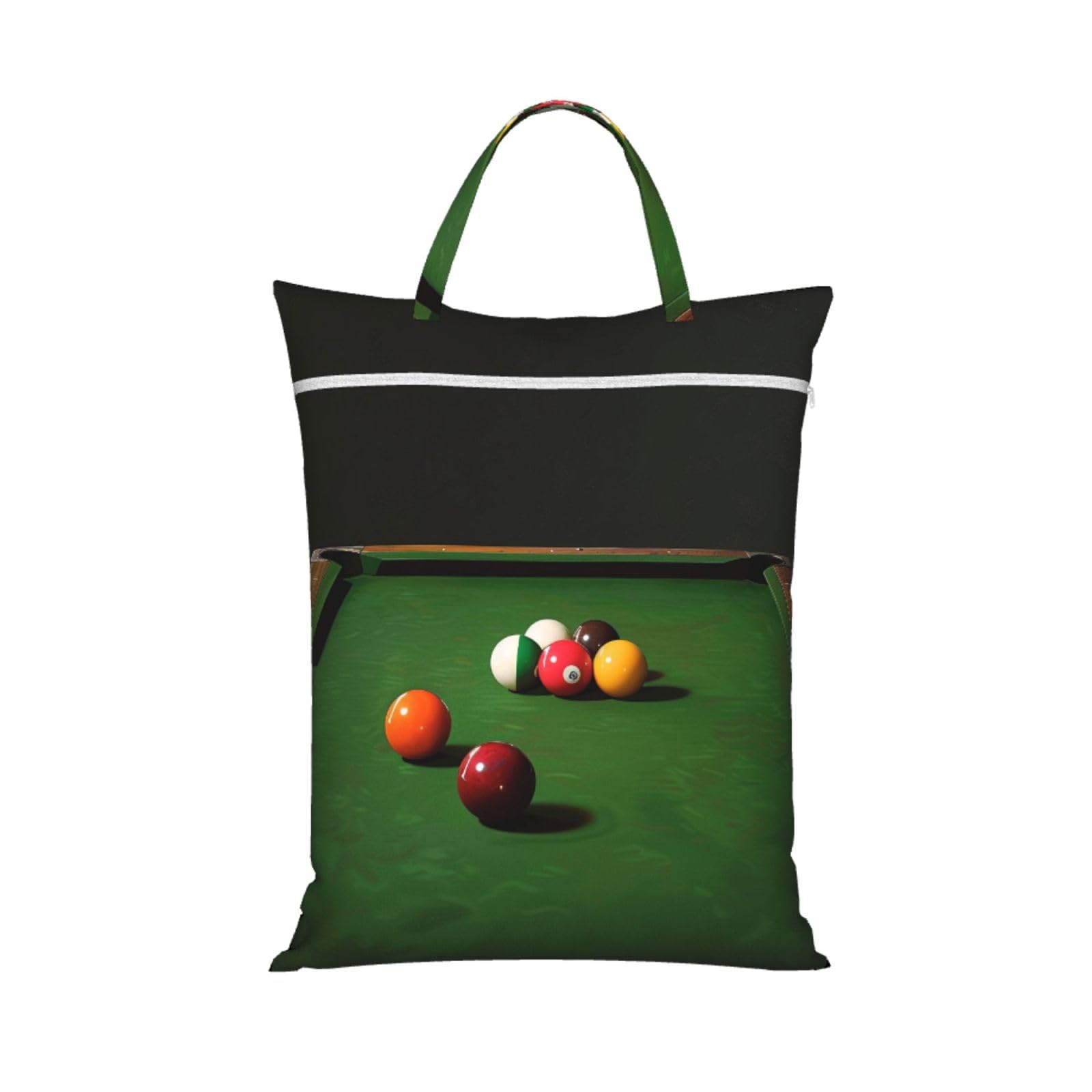Large Travel Laundry Bags,Billiard Print with Handle Foldable Laundry Bag for Holidays Gym Swimming and Family Trips, 1Pcs