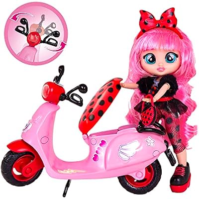BFF by Cry Babies Lady's Scooter - Girls and Boys Ages 5 and Up, 7.8 Inch Doll, Multicolor