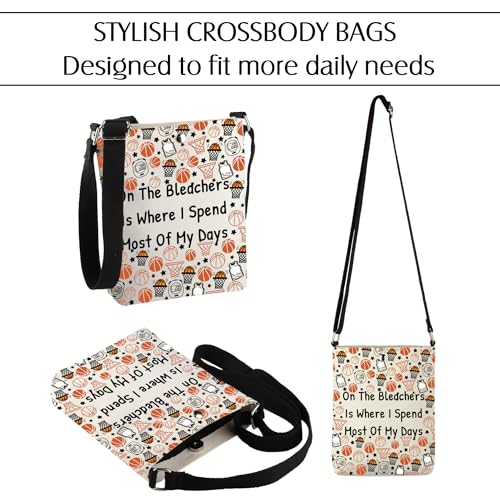 Basketball Mom Gift On The Bleachers Is Where I Spend Most Of My Days Crossbody Bag Basketball Game Day Gift4
