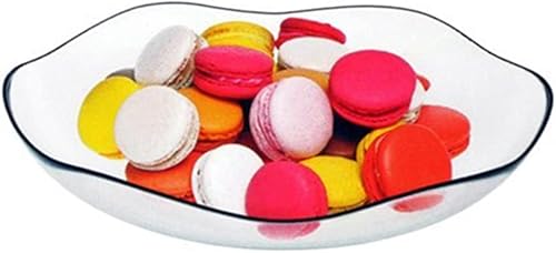 Bandeja redonda de vidrio para servir – Plato de carga extra grande con borde ondulado, 12 pulgadas de diámetro, vajilla de centro de mesa extra