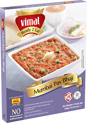 Image of VIMAL Ready to Eat Mumbai Pav Bhaji Instant Mix Vegetarian with No Added Preservative and Colours - 300g(Pack of 1)