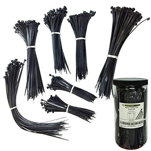 Electriduct Nylon Cable Tie Kit 650 Zip Ties Assorted Lengths 4", 6