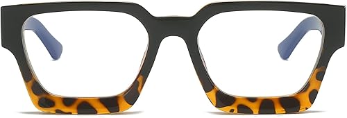 Miniatura 3 de EYLRIM Lentes de luz azul con marco cuadrado grueso para mujeres y hombres, lentes de computadora sin receta