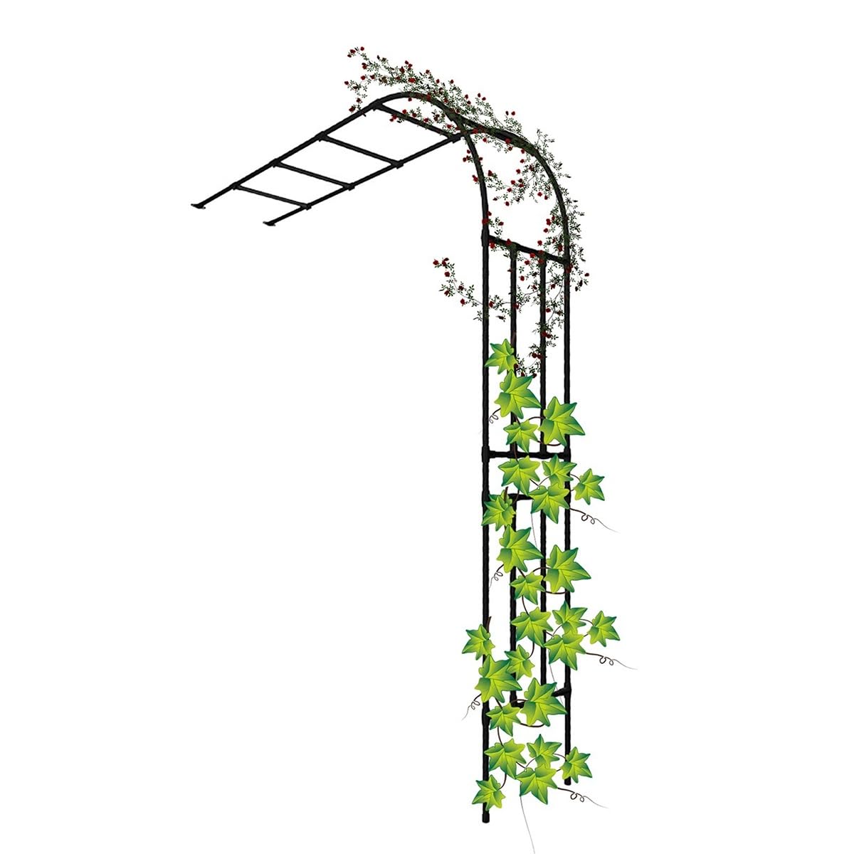 Elegante enrejado de arco de jardín con diseño negro exclusivo para paisajismo residencial