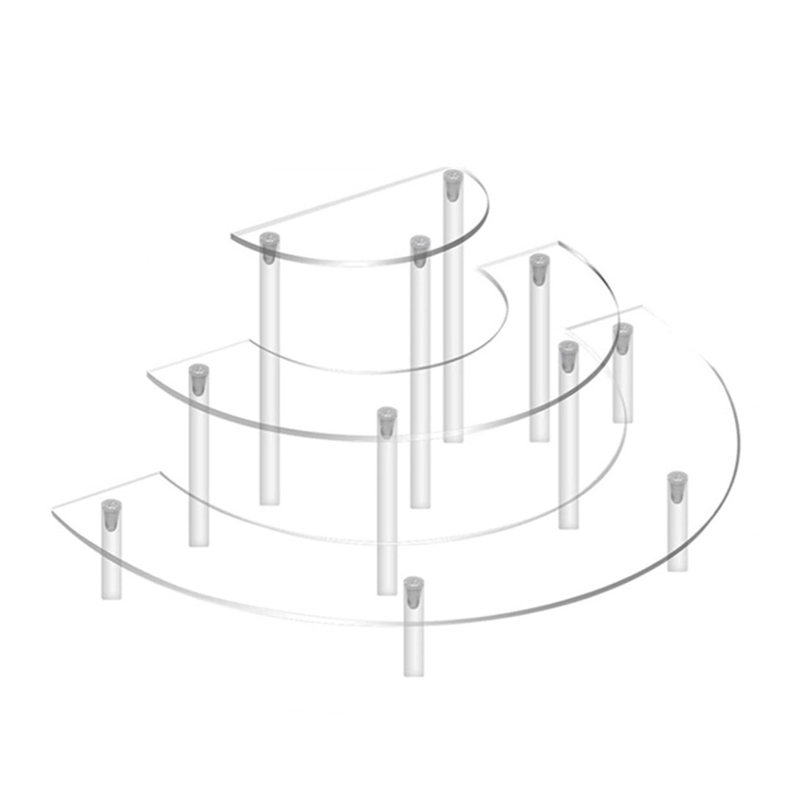 QuxetlRyz Perfume Organiser Display Risers 1/2pack Display Riser 3 Tier Half Moon Cupcake Stand Clear Perfume Organizer Dessert for for Food(1 Set)