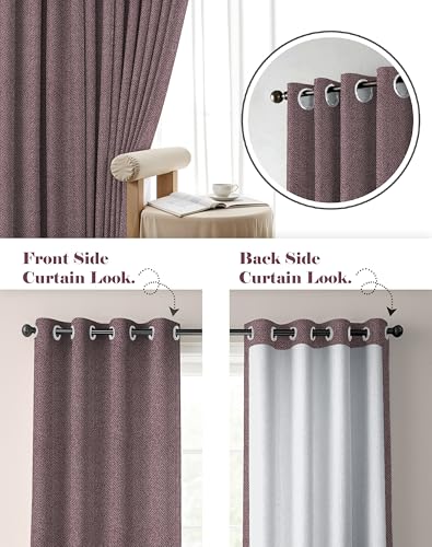 Image of Casableu Twillbone Digital Print 85% Blackout Curtains for Door /Window, Thermal Insulated, Tie Back, Wider Width 50 in, Eyelet Curtains for Living Room /Bedroom (Stone 7 ft Set of 2)