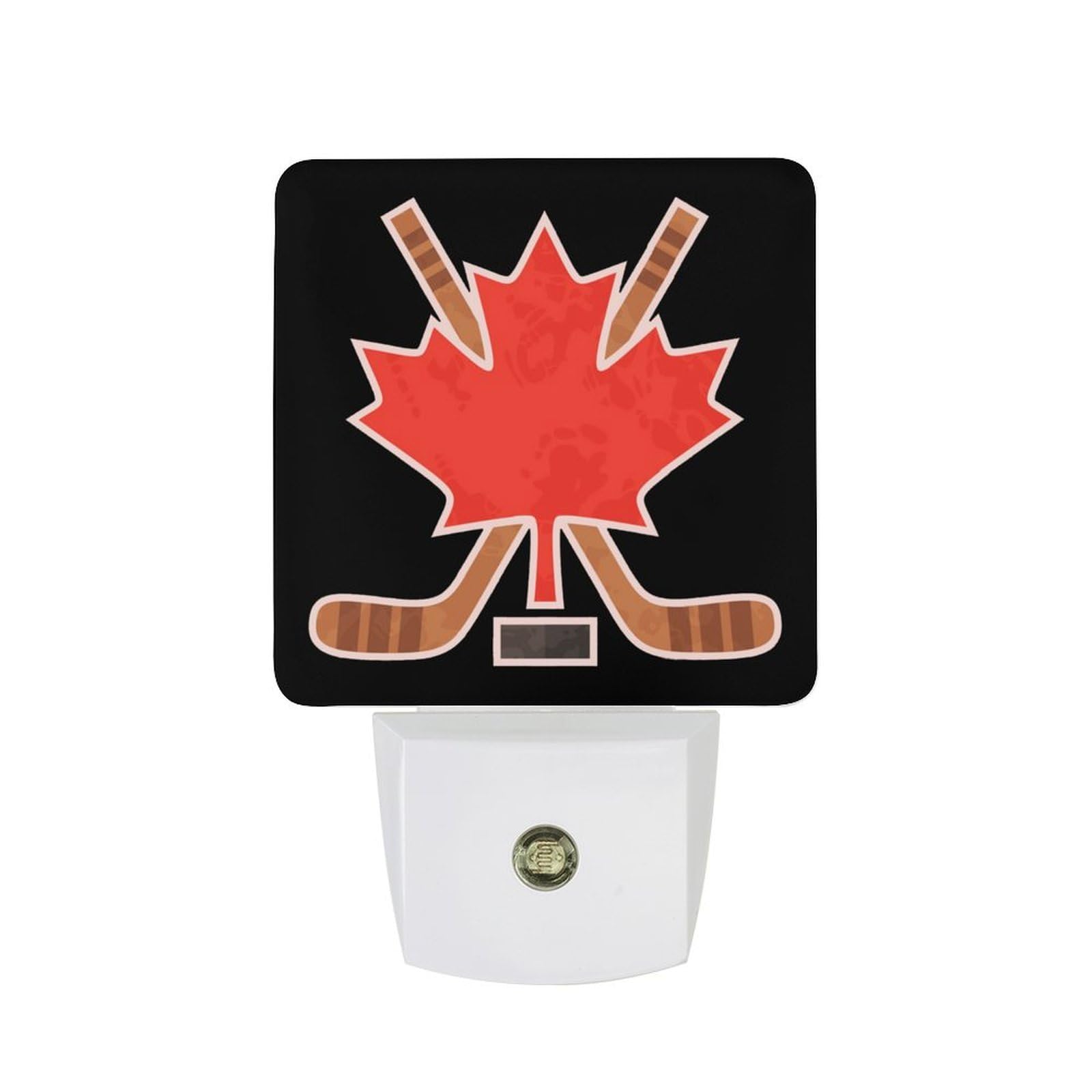 Nqrxadcrt Style Canada Maple Hockey Night Light Plug In Wall Lights Bedside Lamp Bedrooms Home Hallways Decoration