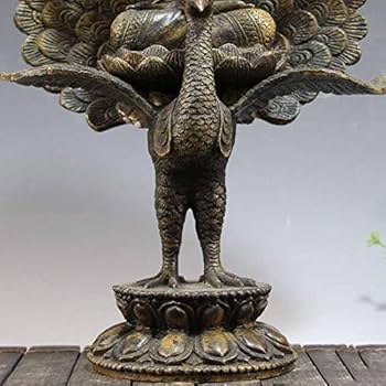 Amazon.co.jp: アンティーク銅孔雀明王の装飾品青銅アンティーク明王