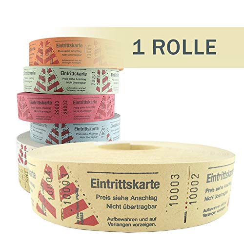 Preisvergleich Produktbild PARTY DISCOUNT Rollen-Eintrittskarten 1000 Abrisse, 1 Rolle, gelb