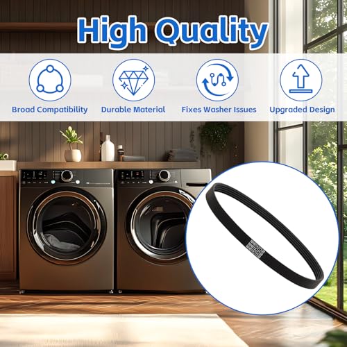 Image of WH01X27538 Washer Drive Belt for GE /Hotpoint Washing Machines Parts AP6328256, PS12299369, 4587903, 290D1101P005, Washer Motor Belt Replacement Accessories