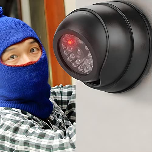 Retoo Schwenkbare Dummy Kamera für außen und innen, Drahtlose CCD Kamera mit Blinkendem LED, Wetterfest Sicherheitskamera, Fake Camera für Zuhause und Büro Überwachung, Attrappe (Schwarz) – Bild 5