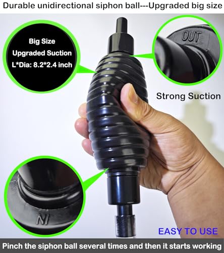 Image of 7ft Aquarium Gravel Vacuum Cleaner - Hand Pump Siphon Water Changer for Fish Tank Cleaning Gravel & Sand