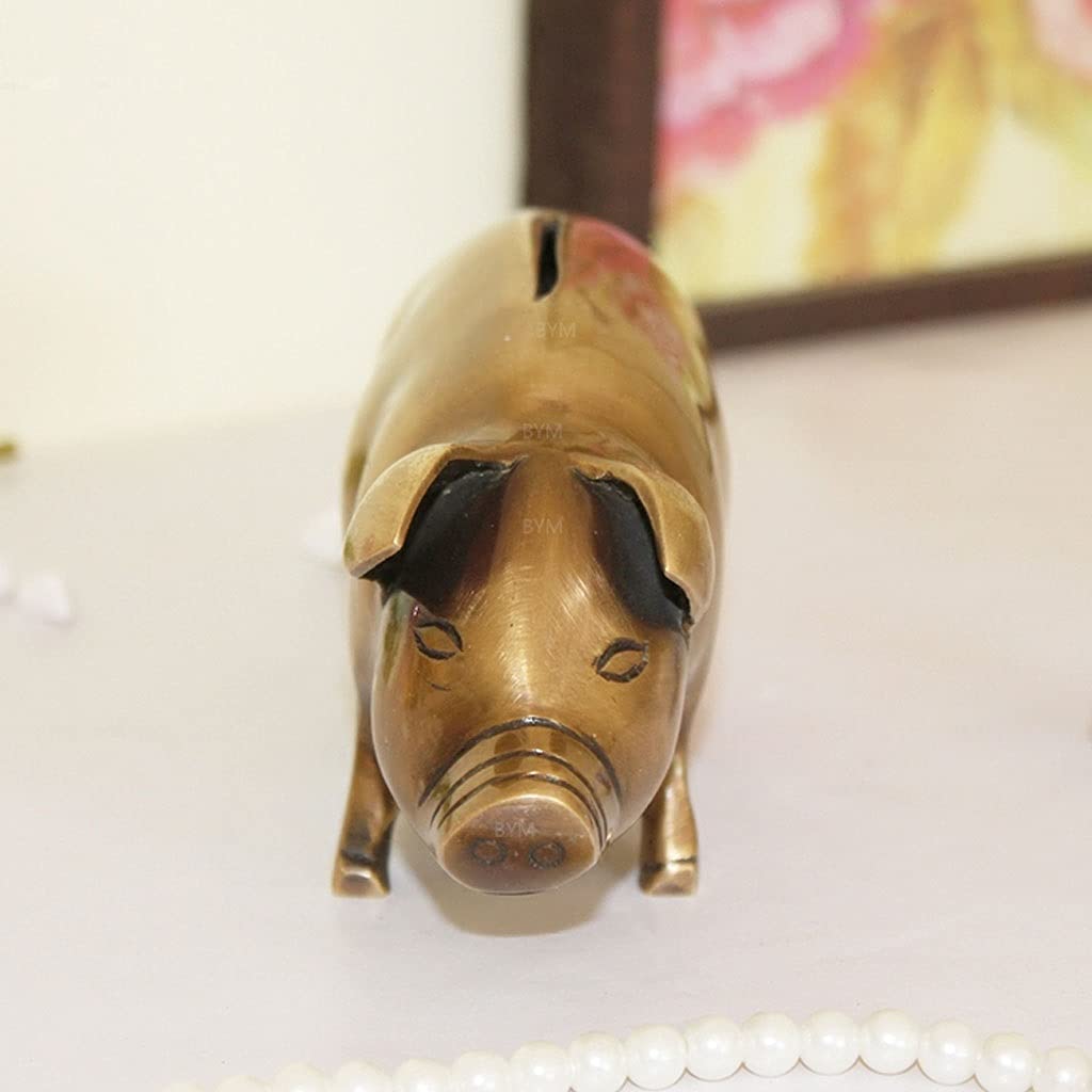 Amazon.co.jp: 貯金箱 真鍮の黄金の豚貯金箱かわいいコイン銀行の紀元前のマネー銀行子供の誕生日クリスマスギフト装飾  耐久性のあるおもちゃのギフト (Color : Gold) : おもちゃ
