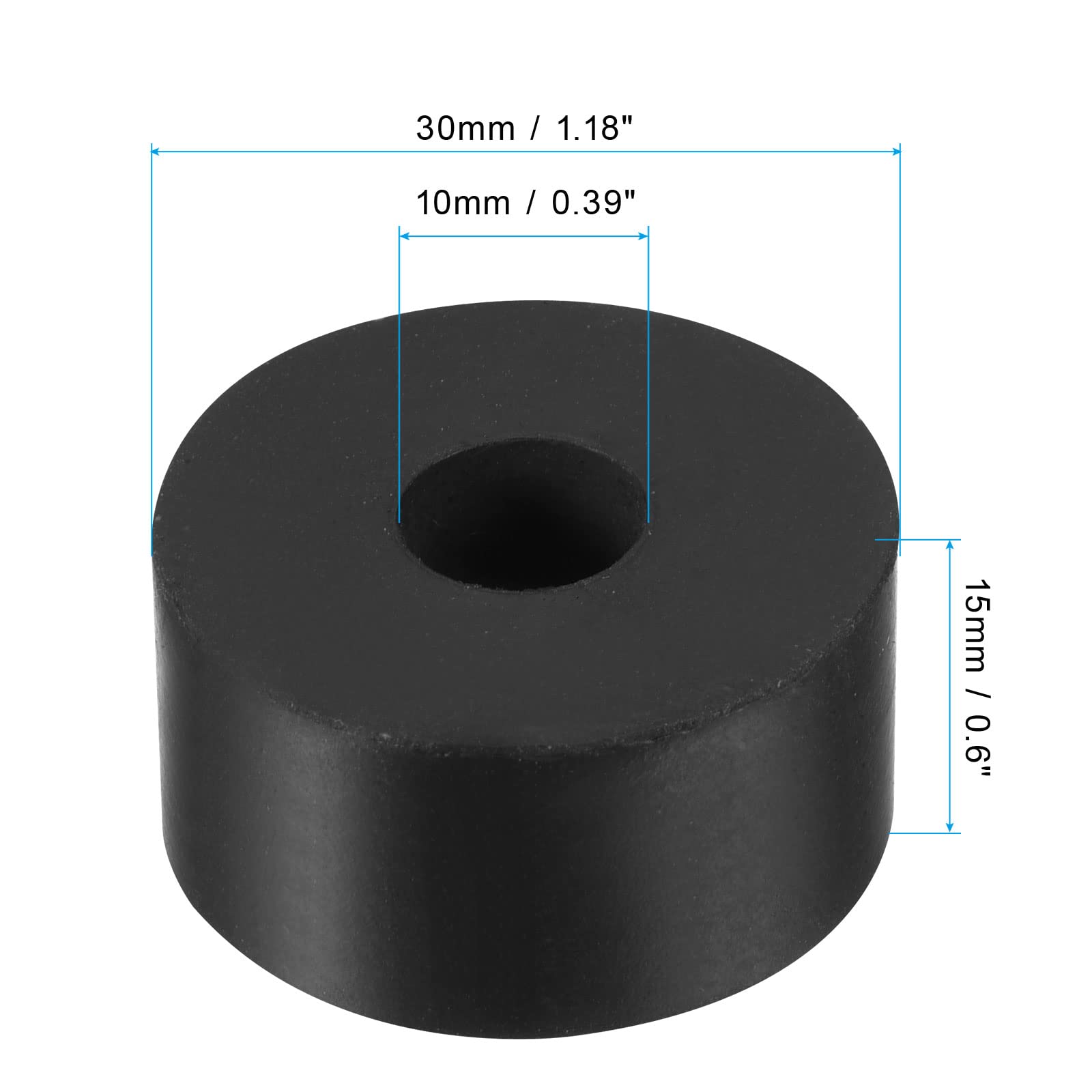 8-Pack Arandelas De Aislamiento De Goma, 1.2" OD 0.2" ID 0.4" De Grosor