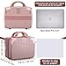 Noverlife 14 Inch Portable Makeup Travel Case Hand Luggage, Pressure-proof ABS Carrying Makeup Case Suitcase with Elastic Band, Small Hard Shell Cosmetic Case for Travel Camping Women Girl - Rose Gold
