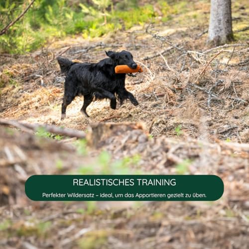 Romneys Hundetraining Dummy 500g - Robust & Schwimmfähig, Apportierprüfungen Zugelassen - Ideal für Wasserarbeit, aus Reißfestem Canvas (orange)