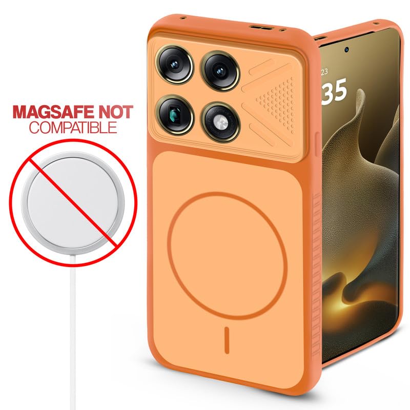 Image of Mr. Case Back Cover for Motorola Signature | Ring Design Protective Case with Camera Cut Protection | Anti Slip Grip | Shockproof Mobile Cover - Orange