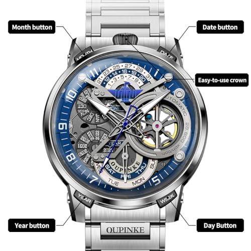 Image of OLEVS Men Watch Business Dress Diamond Luxury Watch Luminous Easy to Read Date Waterproof Stainless Steel Quartz Analog Simple Dress Watch
