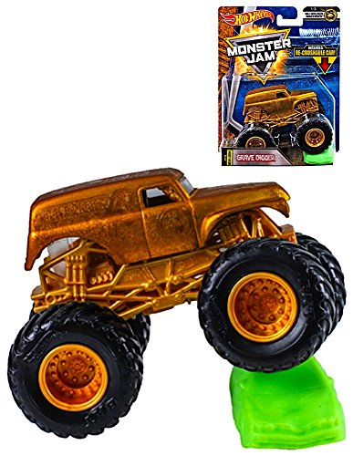 Hot Wheels Monster Jam 2018 MJ Golden Machines Grave Digger 1:64 Scale, Gold