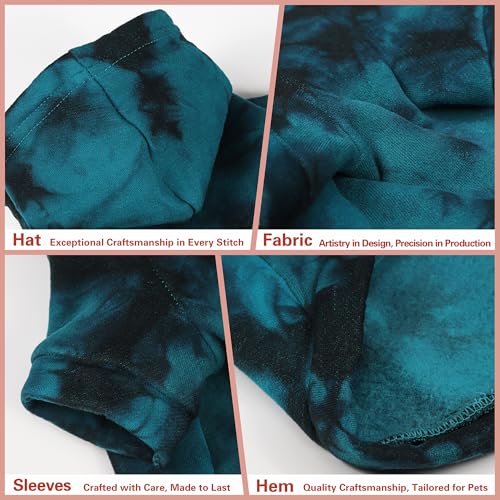 Chic Tie-Dye Dog Hoodie with Practical Pocket - Fashionable and Cozy Sweatshirt for Small, Medium, and Large Dogs, Ideal for Casual Outings and All-Day Comfort in Vibrant Colors. Cyan L - Image 7