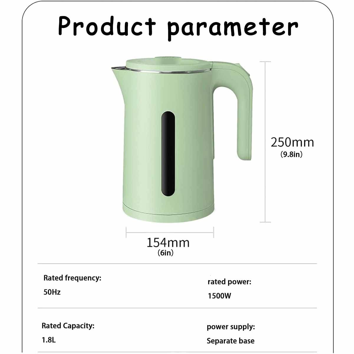 Smart Electric Kettle, 1500 W Smart Electric Kettle, 1,5L podwójna ściana Cool Cool Touch Electric Herbata? Kontrola temperatury przez 12 godzin, kotł wodny z automatycznym wyłączeniem i gotowanie