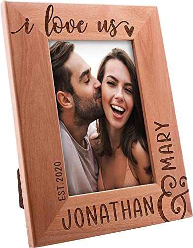 I Love Us, Personalized Love Picture Frames For Couples W/Names, Valentines Day Gifts - 4X6 - Custom Love Photo Frame - Portaretratos Amor #TOP1