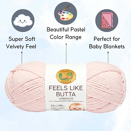 Image of Lion Brand Yarn Feels Like Butta 215-101 Pink