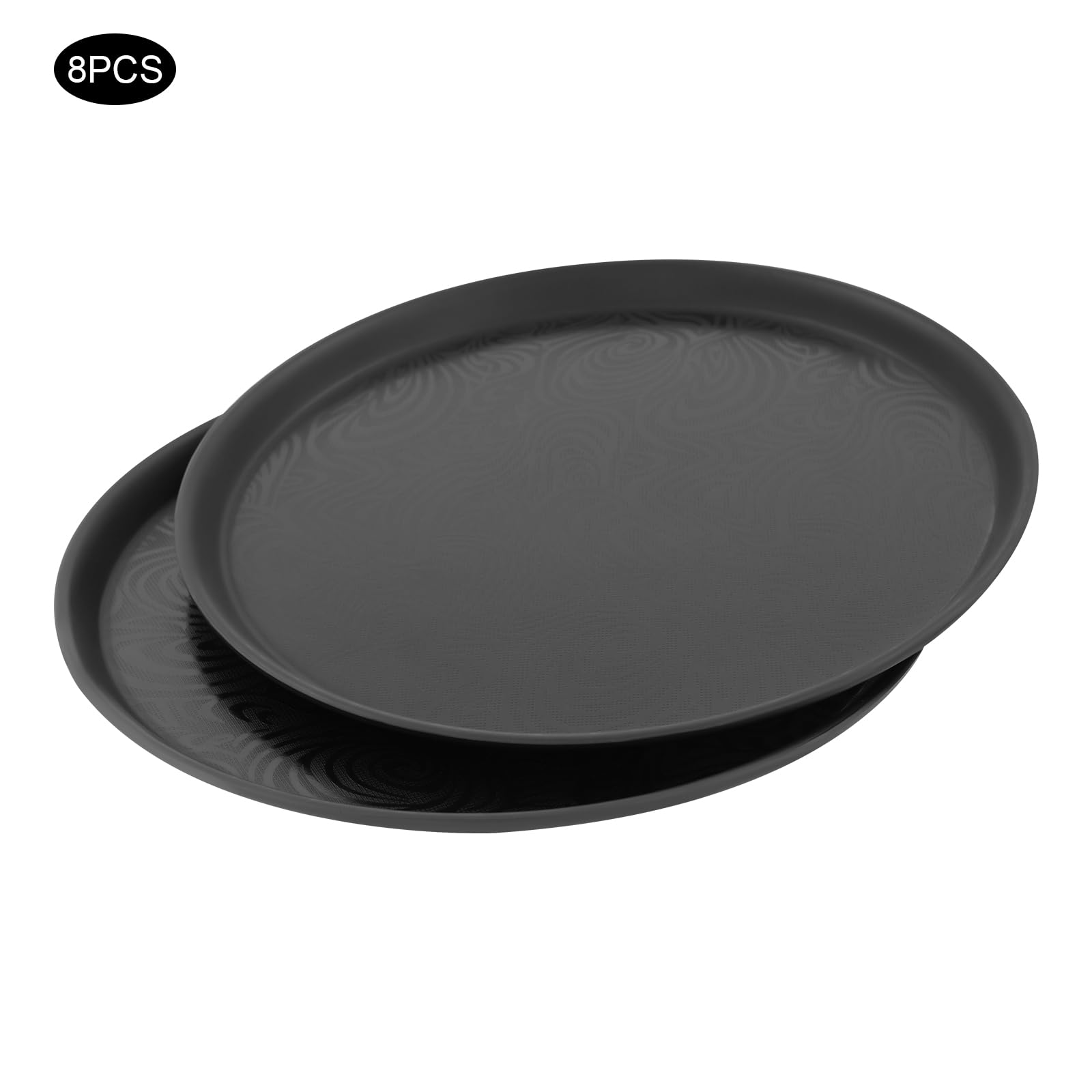 8 bandejas gastro antideslizantes con borde alto, bandeja para servir camarero para café, bar, restaurante, diámetro de 35 cm