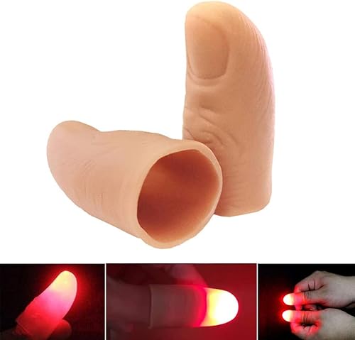 Miniatura 4 de Luces mágicas para el pulgar, luces de dedo, dedos de truco, 2 unidades, luz LED mágica para el pulgar, juguetes de broma que iluminan los dedos