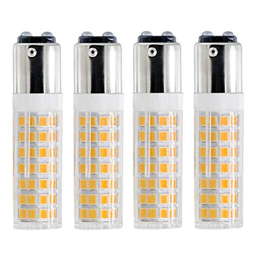 BA15D LED Bulb, Dimmable BA15D LED Light Bulb, 60W Halogen Bulb Equivalent, 6W, AC120V, Double Contact Bayonet Base (Warm White, 4)