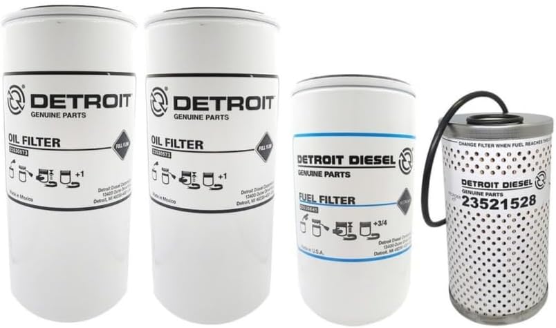 Filter Kit For Detroit Serie 60 Engine Oil Change Filter Kit, 23530573 x2, 23530707, 23521528