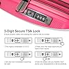 Luggage 3 Piece Sets Pp Hardside Trunk Spinner Luggage Set With Double Wheels Rugged Travel Suitcase Set With Tsa Locksred