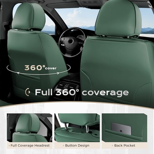 Image of Coverado Seat Covers, Car Seat Covers Front Seats, Car Seat Cover, Car Seat Protector Waterproof, Car Seat Cushion Nappa Leather, Seat Covers Carseat Cover Universal Fit for Most Cars