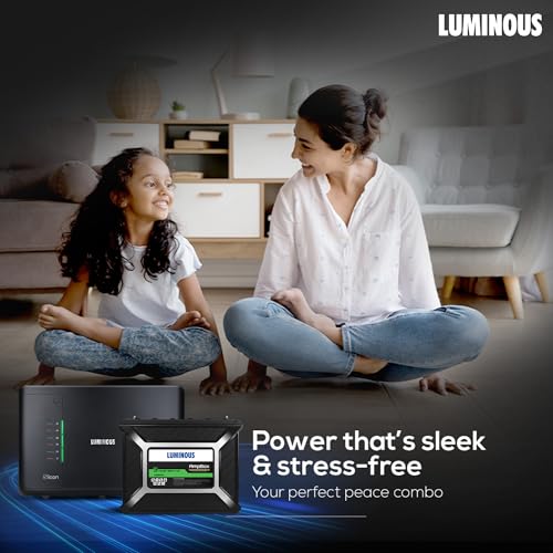 Image of Luminous Inverter & Battery Combo for Home, Office & Shops | iCon Black 1100 Inverter with AmpBox Gel Battery | Fast Charging, 3hr Backup, Maintenance-Free | Warranty: 36 & 60 Months