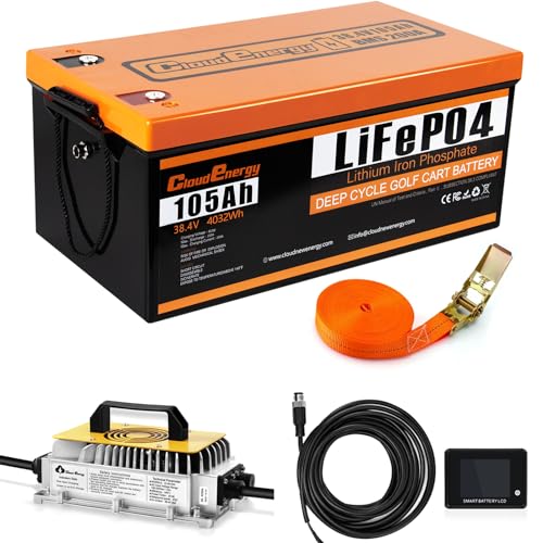 Cloudenergy 36V(38.4V) LiFePO4 Golf Cart Battery Built-in 250A...