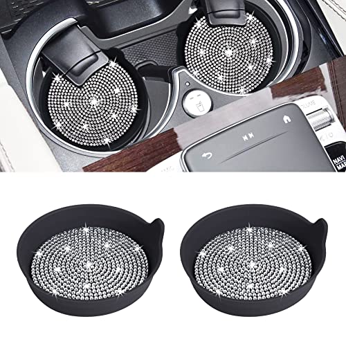 Image of Amooca 2-Pack Car Cup Holder Coaster Bling Crystal Rhinestone Car Interior