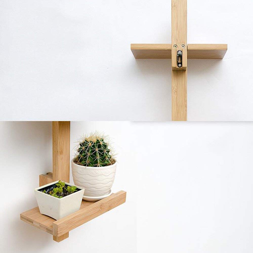 MU Estantes para el hogar Estantería Estante de Almacenamiento Organizador montado en la Pared de Madera para Dormitorio, Sala de Estar, baño, Cocina, Oficina y más Bastidores de 3 Niveles, 4 Niveles