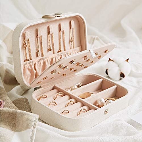 Reise-Schmuckkästchen, tragbar, Schmuck-Organizer, Ohrringe, Aufbewahrungsbox, multifunktional, für Halsketten, Ringe, zum Geburtstag, Hochzeit, Geschenk Free Size rose