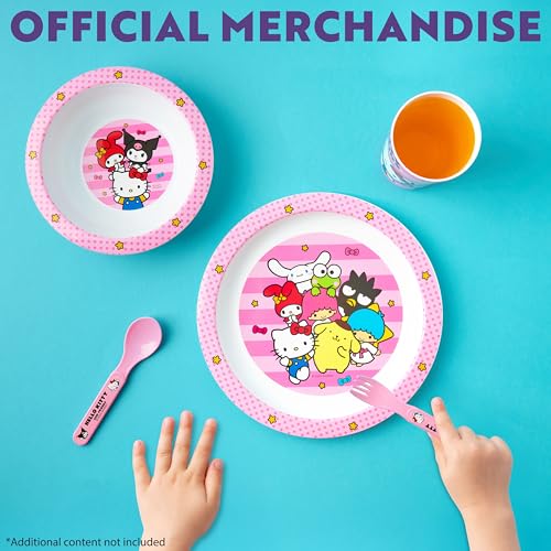 image for Get Trend Hello Kitty Sanrio Dinnerware Sets for Kids, 5 Pc Tableware,