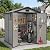 WUKHG 6X6 FT Outdoor Storage Sheds, Plastic Storage Shed with Floor & Drainage Channel for Bikes, Furniture, Gardening Tools, Lockable Outdoor Shed Suitable for Backyard, Patio, Lawn