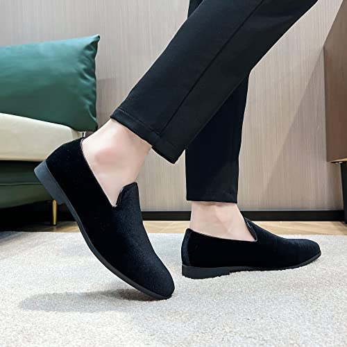Image of FLQL Men's Luxury Penny Loafer Slip-On Velvet Shoes Party Dancing Shoes Suede Wedding Shoes Plus Size 7-13