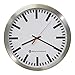 Bjerg Instruments Railway Modern 12" Stainless Silent Wall Clock White Face with Non Ticking Quiet and Accurate Movement