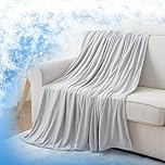 Battilo Cooling Blanket Queen Size (59"x79") - Double Sided Cold Effect with Japanese Arc-Chill Technology, Breathable Summer Bed Blanket for Hot Sleepers, Night Sweats & Temperature Regulation, Grey
